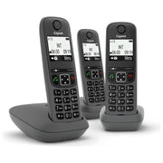 Gigaset AS490 TRIO Telefono Cordless DECT Analogico Vivavoce Display 2'' Rubrica 100 Voci 3 Cornette colore Nero