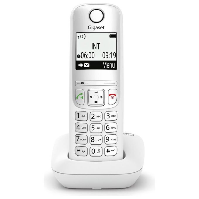 Gigaset AS490 Telefono Cordless DECT Vivavoce Display Rubrica 100 Voci ECO DECT colore Nero