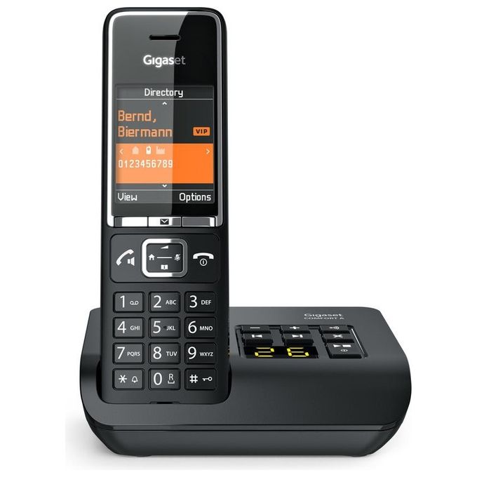 Gigaset S30852-H3021-K104 Comfort 550A Telefono Cordless DECT Segreteria 30min Vivavoce Display TFT 2.2'' Rubrica 200 colore Nero