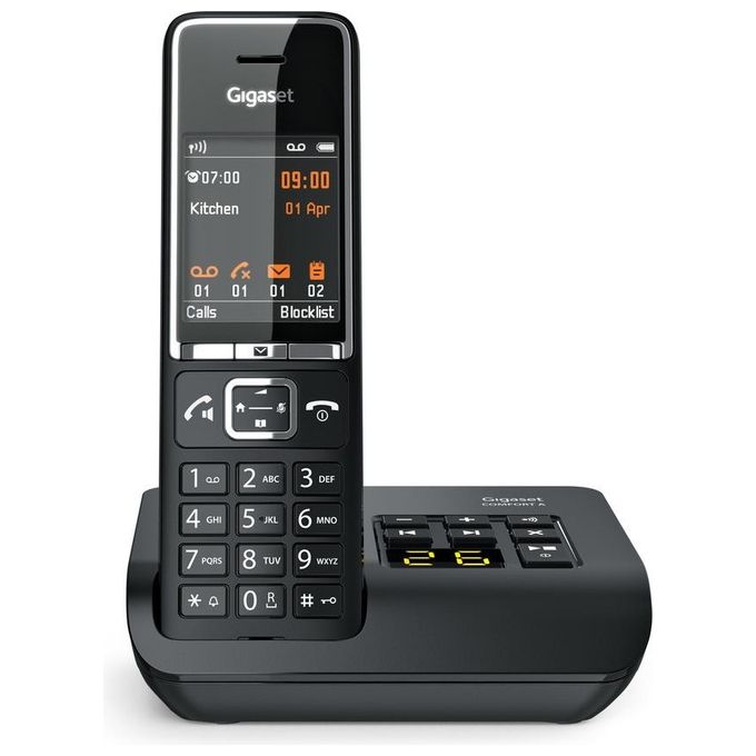 Gigaset S30852-H3021-K104 Comfort 550A Telefono Cordless DECT Segreteria 30min Vivavoce Display TFT 2.2'' Rubrica 200 colore Nero