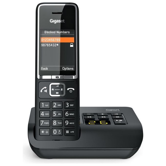 Gigaset S30852-H3021-K104 Comfort 550A Telefono Cordless DECT Segreteria 30min Vivavoce Display TFT 2.2'' Rubrica 200 colore Nero