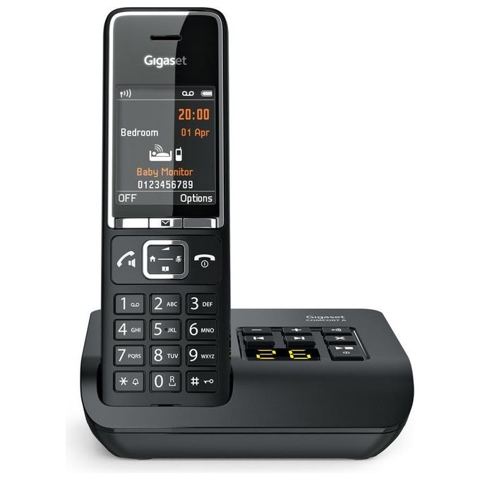 Gigaset S30852-H3021-K104 Comfort 550A Telefono Cordless DECT Segreteria 30min Vivavoce Display TFT 2.2'' Rubrica 200 colore Nero