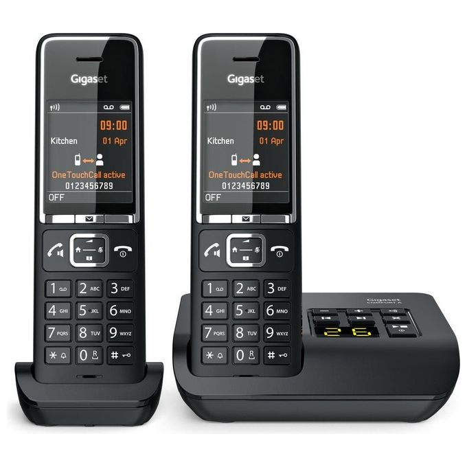 Gigaset SIE-C550ADUO Comfort 550A Duo Telefono Cordless DECT Display 2.2'' Vivavoce Segreteria colore Nero