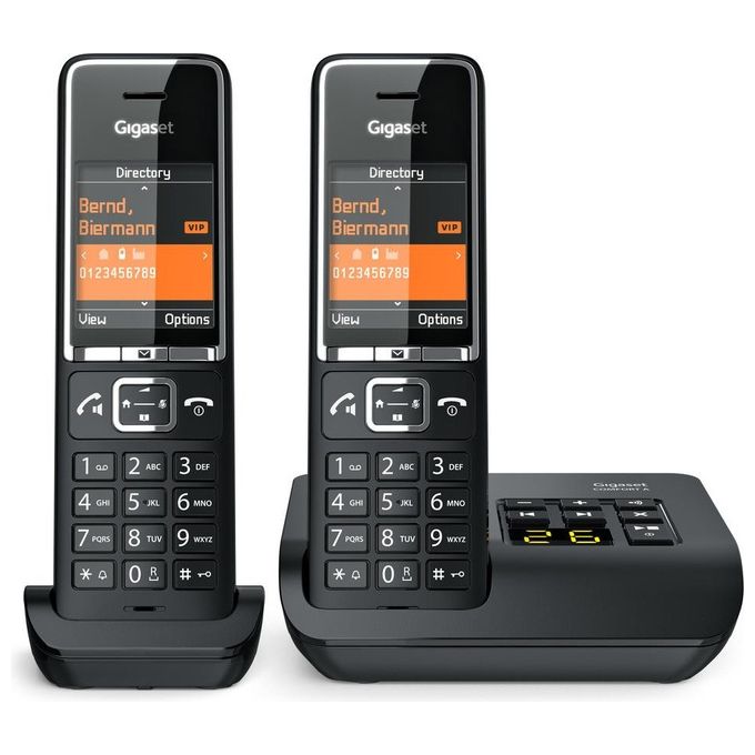 Gigaset SIE-C550ADUO Comfort 550A Duo Telefono Cordless DECT Display 2.2'' Vivavoce Segreteria colore Nero
