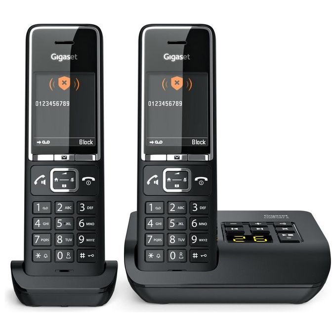 Gigaset SIE-C550ADUO Comfort 550A Duo Telefono Cordless DECT Display 2.2'' Vivavoce Segreteria colore Nero
