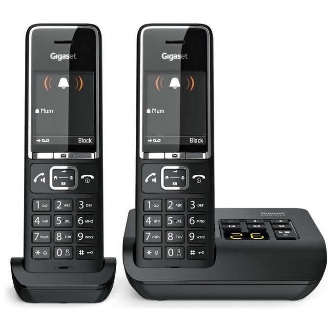 Gigaset SIE-C550ADUO Comfort 550A Duo Telefono Cordless DECT Display 2.2'' Vivavoce Segreteria colore Nero