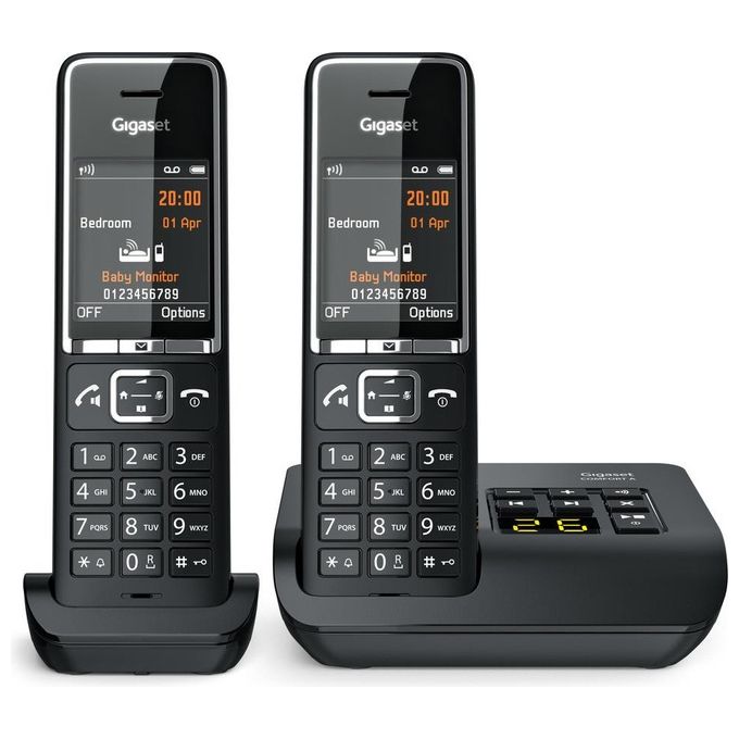 Gigaset SIE-C550ADUO Comfort 550A Duo Telefono Cordless DECT Display 2.2'' Vivavoce Segreteria colore Nero