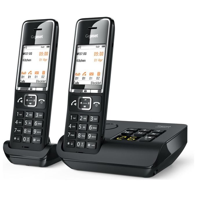 Gigaset SIE-C550ADUO Comfort 550A Duo Telefono Cordless DECT Display 2.2'' Vivavoce Segreteria colore Nero