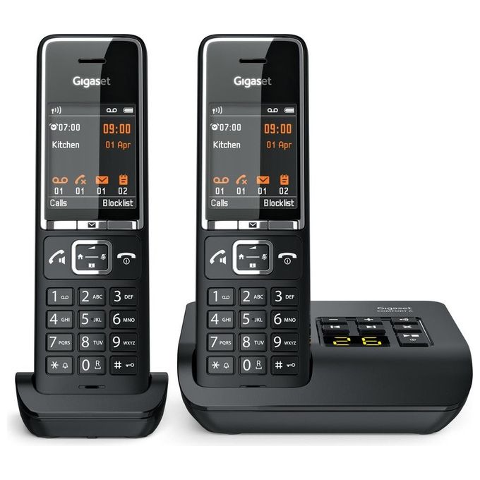Gigaset SIE-C550ADUO Comfort 550A Duo Telefono Cordless DECT Display 2.2'' Vivavoce Segreteria colore Nero