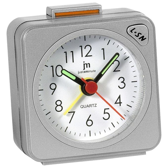 Lowell Sveglia JA7051S Justaminute Funzione Snooze Color Argento Design Moderno e Compatto
