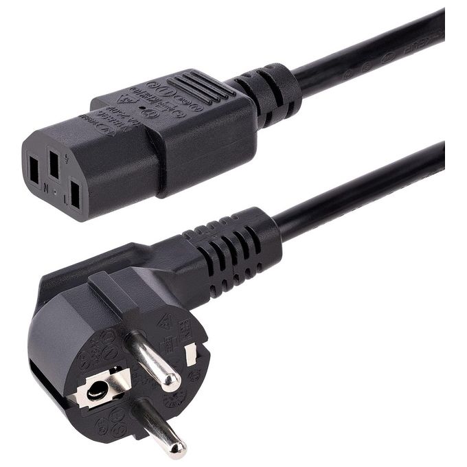 StarTech.com Cavo di Alimentazione per Pc da Eu Schuko a C13 da 1mt Nero