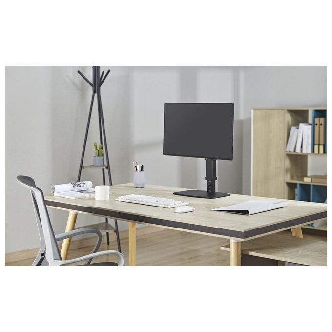 Equip 650126 Supporto Monitor da Scrivania 17'' 32'' portata 8 Kg VESA 100x100 rotazione 360° regolazione altezza colore Nero