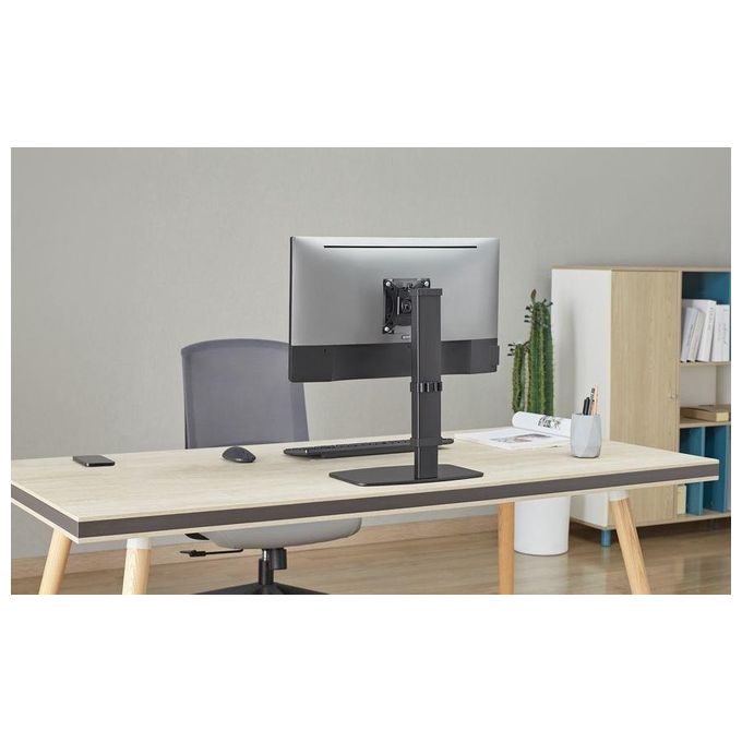 Equip 650126 Supporto Monitor da Scrivania 17'' 32'' portata 8 Kg VESA 100x100 rotazione 360° regolazione altezza colore Nero