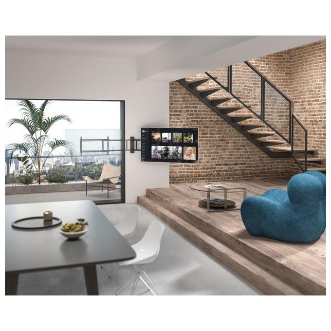 Equip 650336 Supporto Motorizzato da Parete per TV 32'' - 75'' VESA 600x400 Carico 50 Kg Panoramica 170° colore Nero