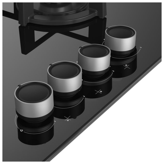 Beko HILG64225SB Piano cottura a gas 60 cm 4 fuochi griglie in ghisa comandi frontali accensione elettronica colore Nero