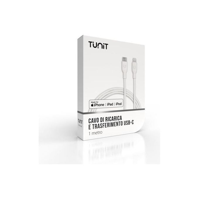 Tunit Cavo da Lightning a Usb-C 1mt Bianco