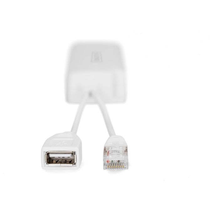 Digitus DN-95208 Splitter PoE USB-A 5V 2.5A 10-100 Mbps IEEE 802.3af-at IP40 colore Bianco