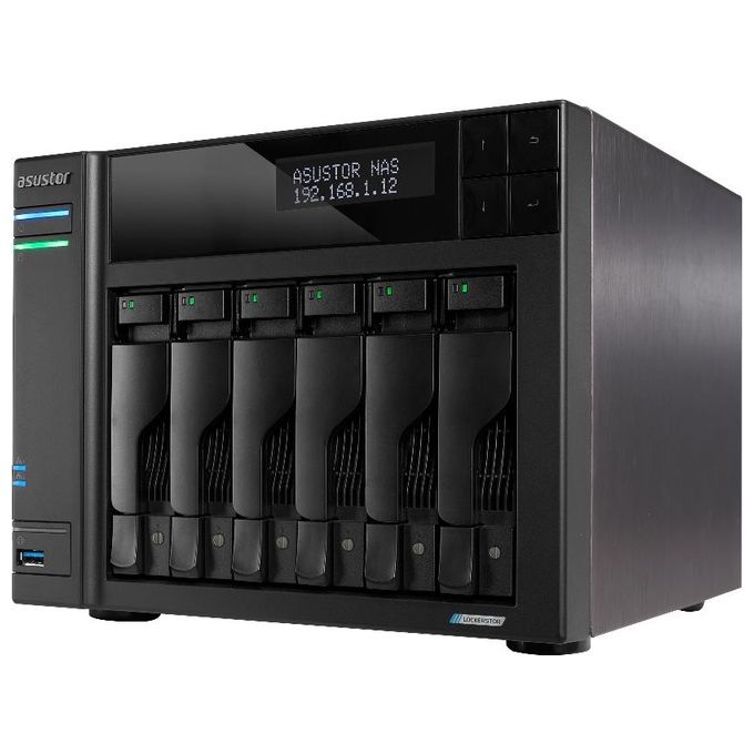 Asustor AS6706T LOCKERSTOR 6 NAS Desktop 6 Bay Intel Celeron N5105 2.0 GHz 8 GB DDR4 2x 2.5 GbE colore Nero