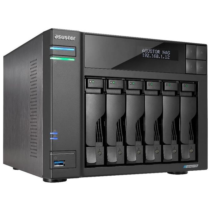 Asustor AS6706T LOCKERSTOR 6 NAS Desktop 6 Bay Intel Celeron N5105 2.0 GHz 8 GB DDR4 2x 2.5 GbE colore Nero