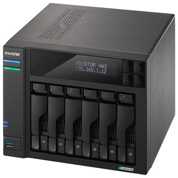 Asustor AS6706T LOCKERSTOR 6 NAS Desktop 6 Bay Intel Celeron N5105 2.0 GHz 8 GB DDR4 2x 2.5 GbE colore Nero