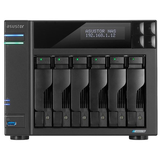 Asustor AS6706T LOCKERSTOR 6 NAS Desktop 6 Bay Intel Celeron N5105 2.0 GHz 8 GB DDR4 2x 2.5 GbE colore Nero