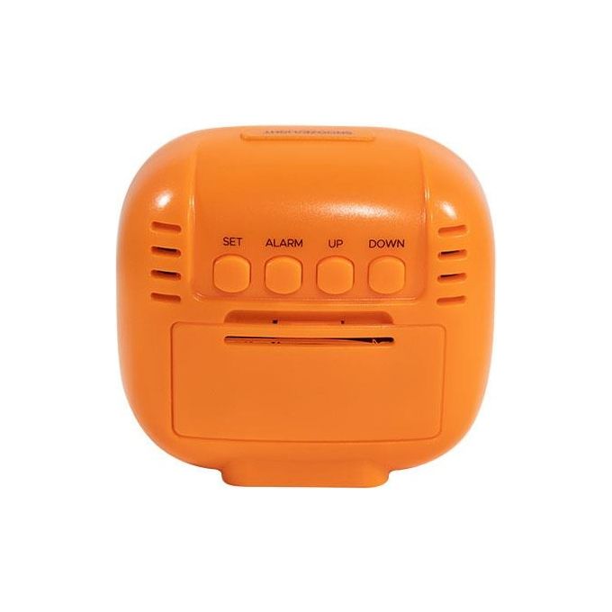 Trevi SLD 3875 Orologio Digitale con Display LCD Sveglia Termometro Calendario e Funzione Snooze Arancio