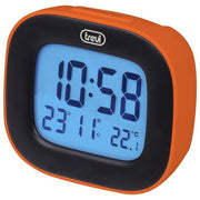 Trevi SLD 3875 Orologio Digitale con Display LCD Sveglia Termometro Calendario e Funzione Snooze Arancio