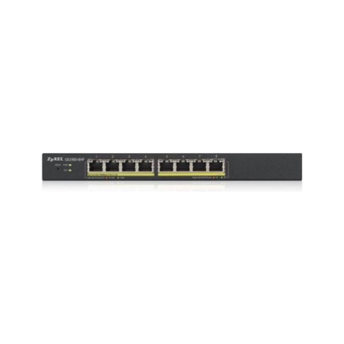 Zyxel GS1900-8HP-EU0103F GS1900 Switch Gestito L2 8 porte Gigabit PoE 70W 16 Gbit-s VLAN QoS colore Nero