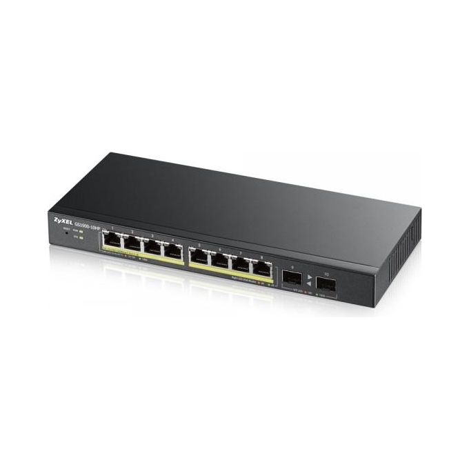 Zyxel GS1900-8HP-EU0103F GS1900 Switch Gestito L2 8 porte Gigabit PoE 70W 16 Gbit-s VLAN QoS colore Nero