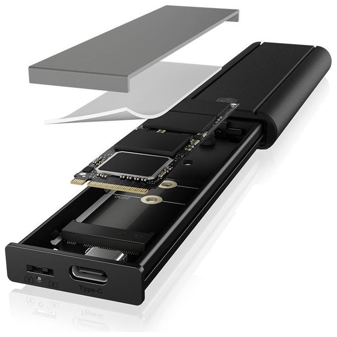 ICY BOX IB-1807MT-C31 Box esterno SSD M.2 NVMe USB 3.2 Gen 2 Type-C 10 Gbit-s colore Nero