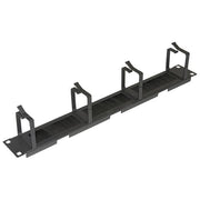 Link Listello Guidacavi per Armadi 19'' 1 Unita' 4 Anelli con Foro Passaggio Cavi e Spazzola Antipolvere Colore Grigio in Metallo