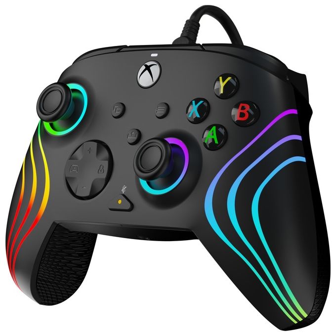 PDP 049-024 Afterglow Wave Gamepad Xbox Series X S Xbox One PC RGB USB tipo-C cablato colore Nero