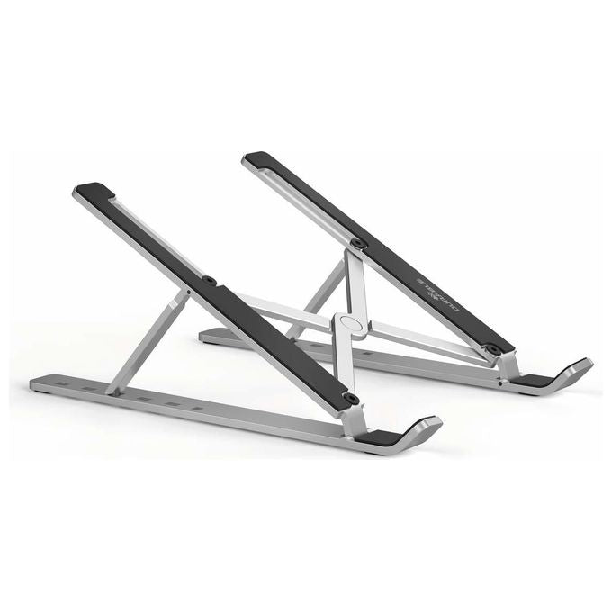 Durable 505123 Fold Supporto per Laptop Regolabile in Altezza 6 Posizioni Pieghevole con Borsa da Trasporto colore Argento