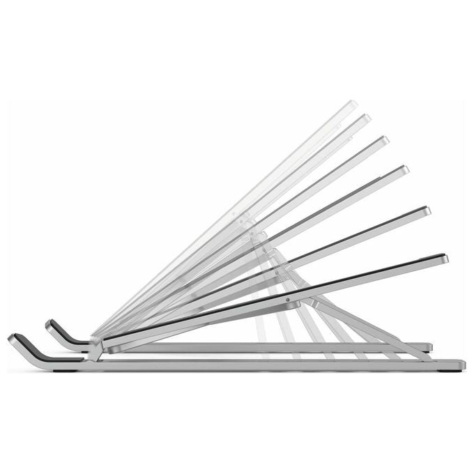 Durable 505123 Fold Supporto per Laptop Regolabile in Altezza 6 Posizioni Pieghevole con Borsa da Trasporto colore Argento