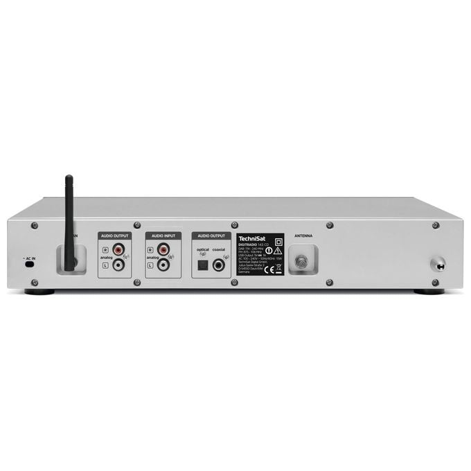 TechniSat 0001-3989 DIGITRADIO 143 CD Sintonizzatore HiFi Digitale DAB+ FM Radio Internet Bluetooth Spotify Lettore CD WLAN 43 5 cm colore Argento