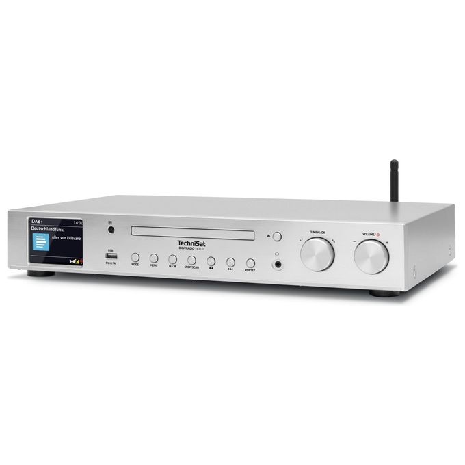 TechniSat 0001-3989 DIGITRADIO 143 CD Sintonizzatore HiFi Digitale DAB+ FM Radio Internet Bluetooth Spotify Lettore CD WLAN 43 5 cm colore Argento