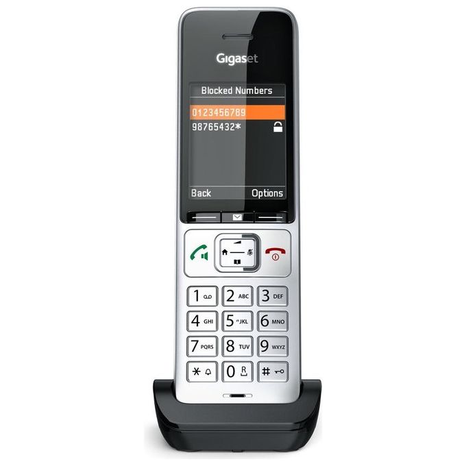 Gigaset S30852-H3061-R101 COMFORT 500HX Telefono Analogico DECT con Display TFT a Colori 2.2'' Vivavoce Identificatore di Chiamata colore Nero Argento