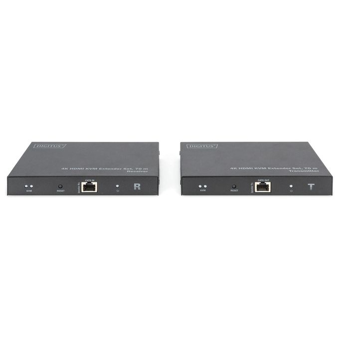 Digitus DS-55513 Estensore KVM HDMI 4K 70 m UHD 4K2K 60Hz HDR 4:4:4 HDMI 2.0 HDCP 2.2-1.4 KVM USB Audio S-PDIF Loop-Out colore Nero
