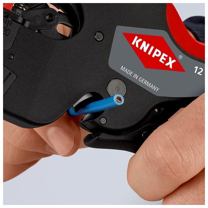 KNIPEX 12 72 190 SB NexStrip Utensile Multifunzione per Elettricista Taglio Spelatura Crimpatura 0,25-4 mm² 190 mm colore Nero-Rosso