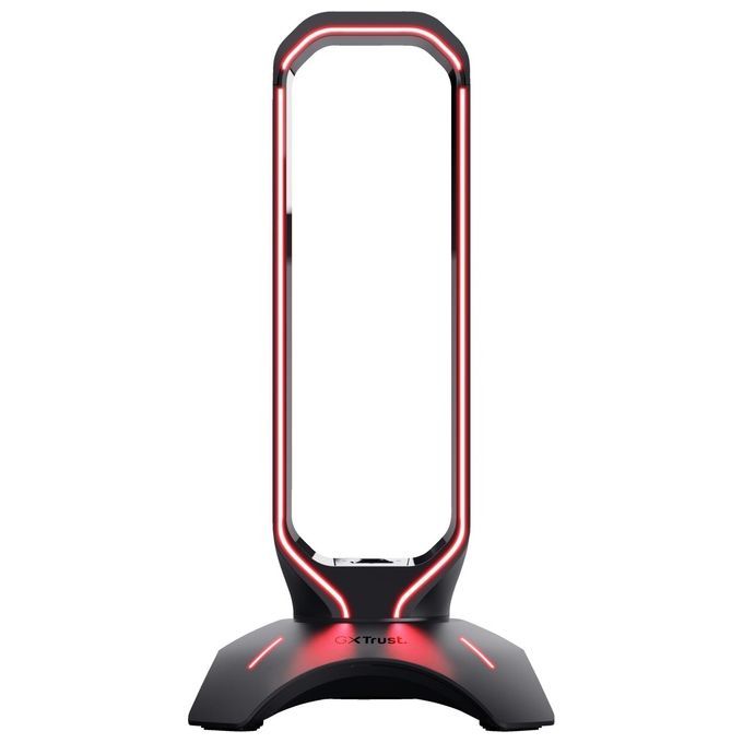 Trust GXT 265 Cintar RGB Headset Stand Supporto per Cuffie Illuminato Rgb con Due Porte Usb