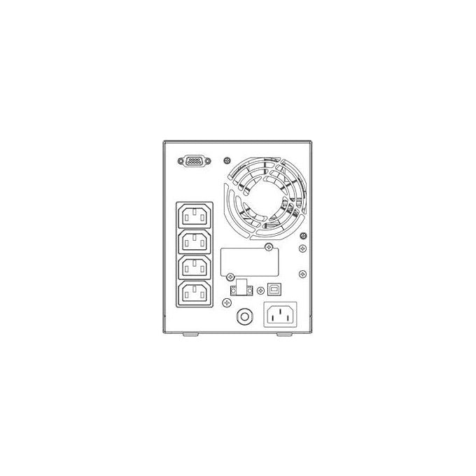 Atlantis A03-OP1002 UPS Online Gruppo di Continuita' Server Doppia Conversione 1000VA 900W Tower Onda Sinusoidale 4 IEC LCD USB EPO Slot SNMP 2x12V 9Ah colore Nero