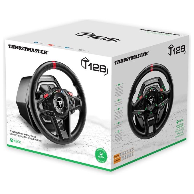 Thrustmaster 4460184 T128 Volante con Pedaliera Force Feedback HYBRID DRIVE Xbox Series X S Xbox One PC colore Nero