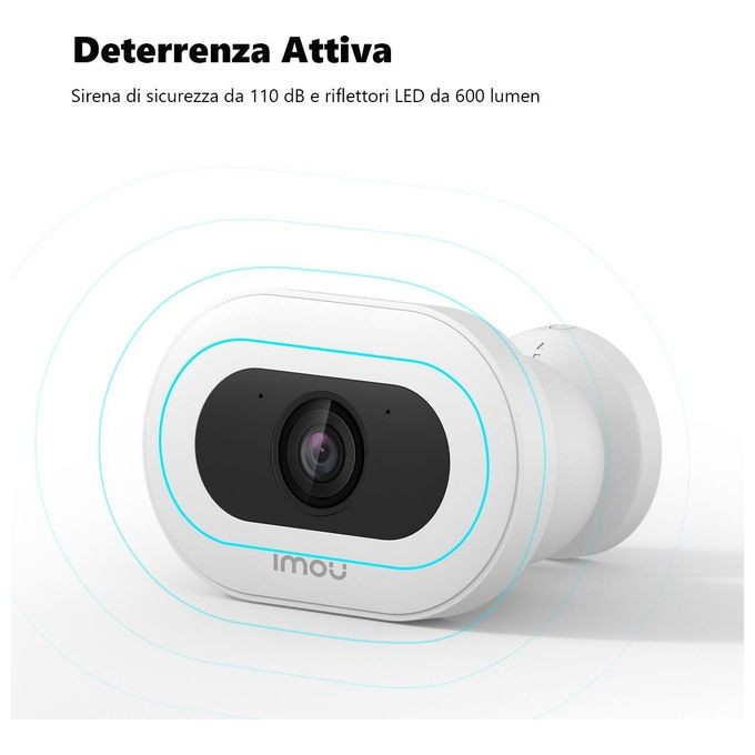 Imou IPC-F88FIP-V2 Knight Telecamera IP Wi-Fi 4K 8MP Rilevamento AI IP66 Sirena 110dB Visione Notturna colore Bianco
