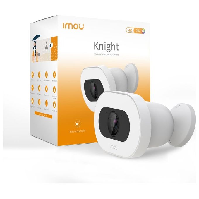Imou IPC-F88FIP-V2 Knight Telecamera IP Wi-Fi 4K 8MP Rilevamento AI IP66 Sirena 110dB Visione Notturna colore Bianco