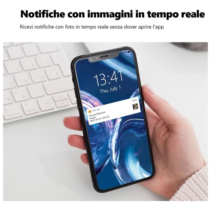 Imou IPC-F88FIP-V2 Knight Telecamera IP Wi-Fi 4K 8MP Rilevamento AI IP66 Sirena 110dB Visione Notturna colore Bianco