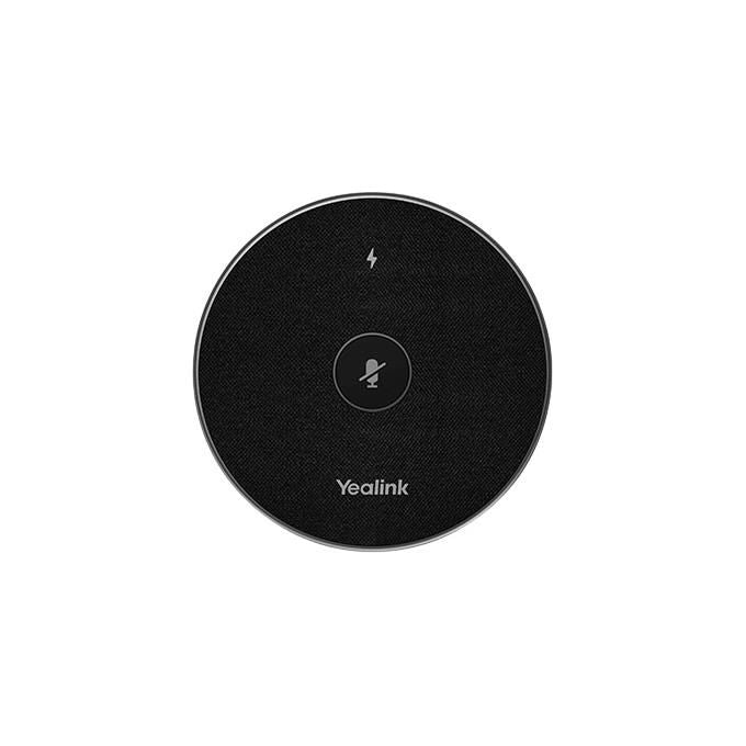 Yealink 1303143 VCM36-W Microfono da Conferenza Wireless con Array a 3 Microfoni Copertura 360° Raggio 6 m USB-C Batteria 2450 mAh Autonomia 24 h in Conversazione colore Nero