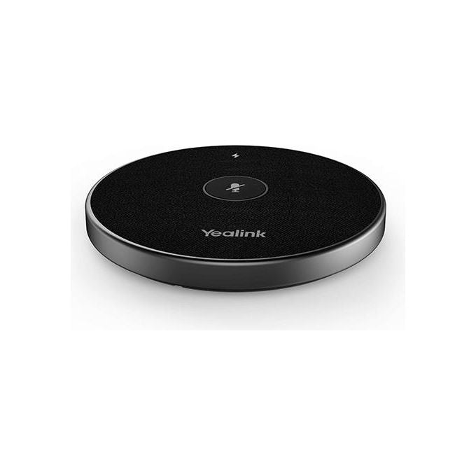 Yealink 1303143 VCM36-W Microfono da Conferenza Wireless con Array a 3 Microfoni Copertura 360° Raggio 6 m USB-C Batteria 2450 mAh Autonomia 24 h in Conversazione colore Nero