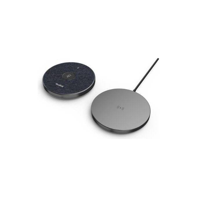 Yealink 1303143 VCM36-W Microfono da Conferenza Wireless con Array a 3 Microfoni Copertura 360° Raggio 6 m USB-C Batteria 2450 mAh Autonomia 24 h in Conversazione colore Nero