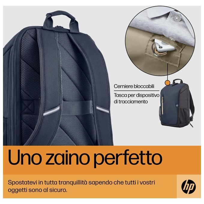 HP 6B8U7AA Travel Zaino per Laptop 15.6'' 18 L espandibile 21 L resistente all'acqua colore Blu