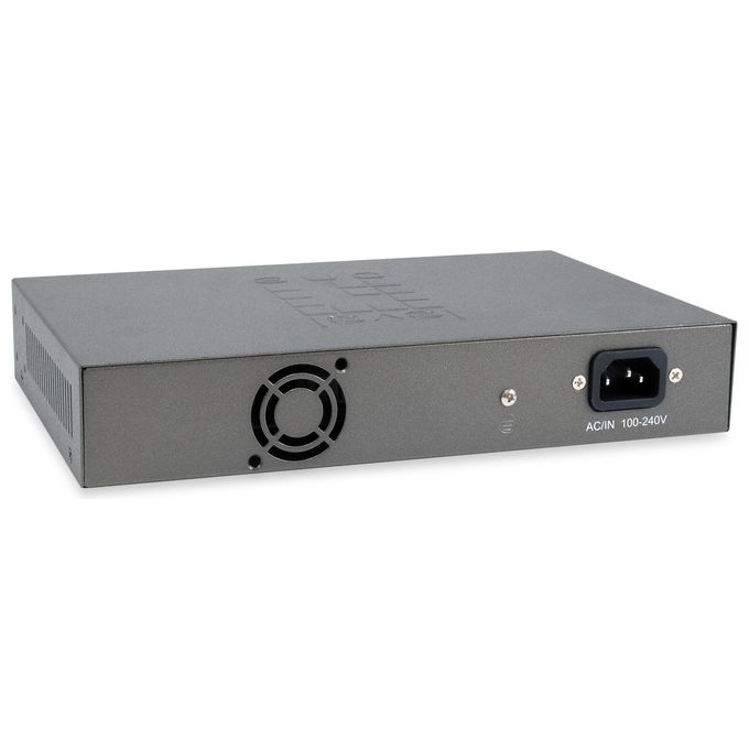 LevelOne GEP-1221 Switch Gigabit Unmanaged 12 Porte 8 PoE 2 SFP 150W PoE Budget colore Nero